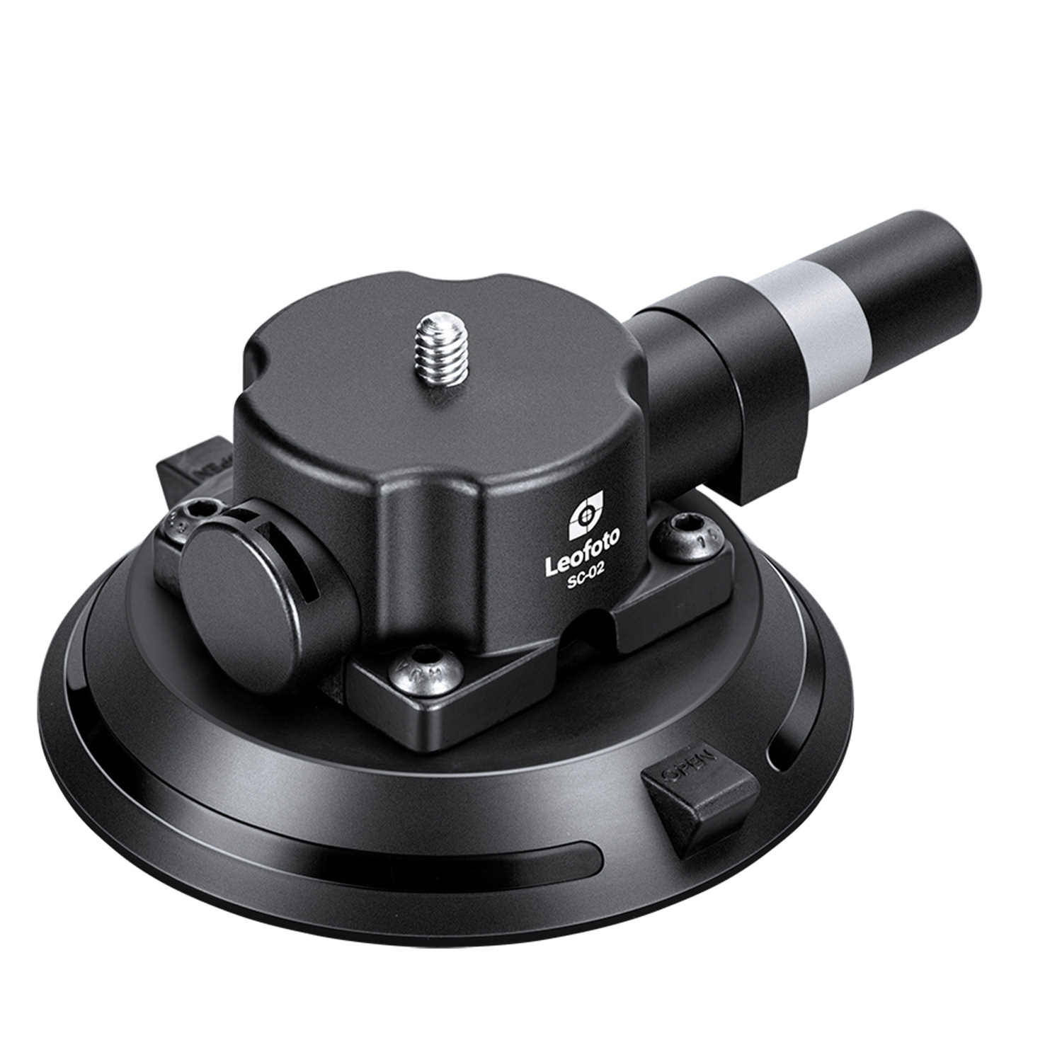 Leofoto SC-02 100mm Suction Cup Mounting Base | 1/4" Screw with 1/4"& 3/8" Threaded Holes | Max Load: 88lb (40kg)