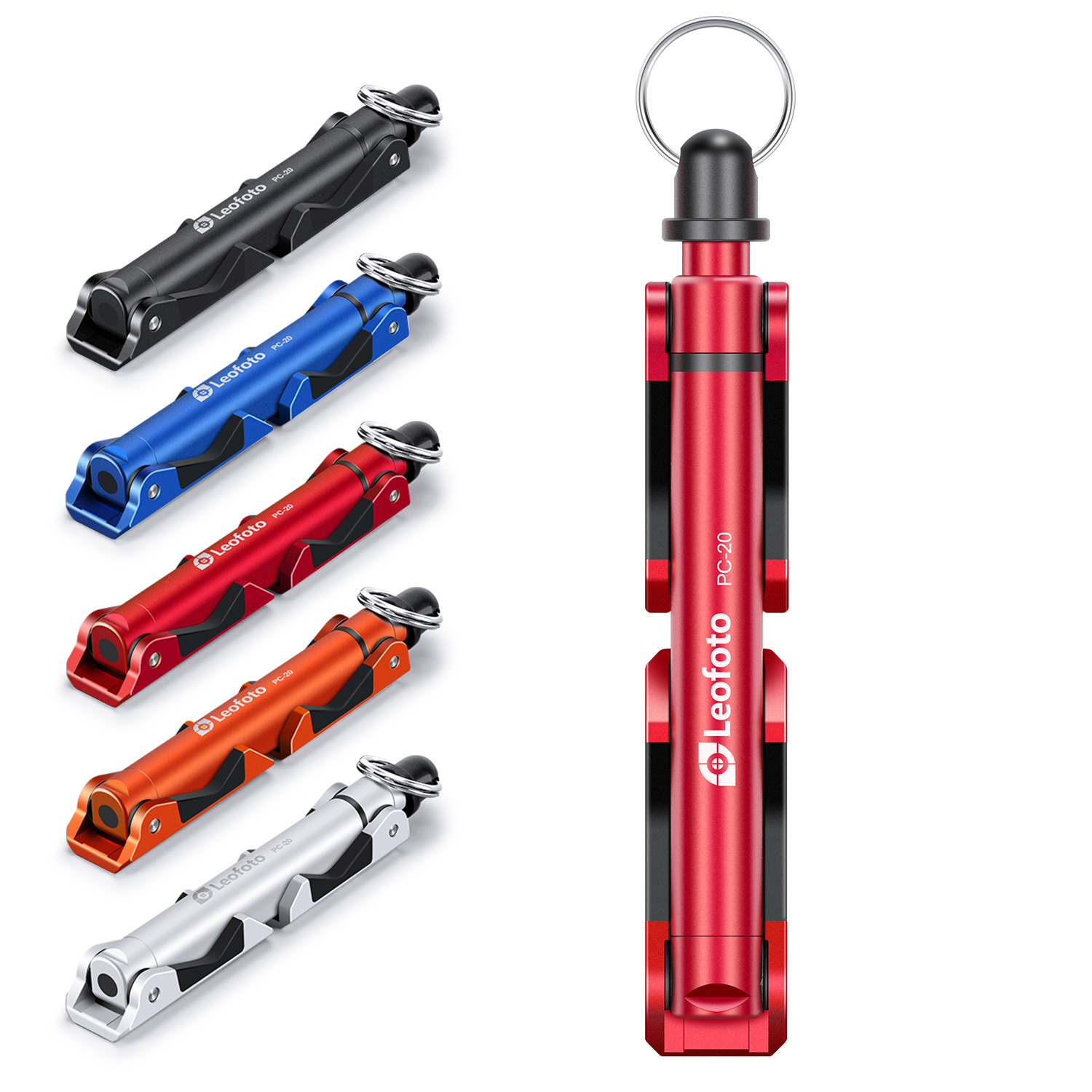 Leofoto PC-20 Mobile Phone Stand with 1/4" Mounting / Arca Compatible (Black/Blue/Red/Orange/Silver)