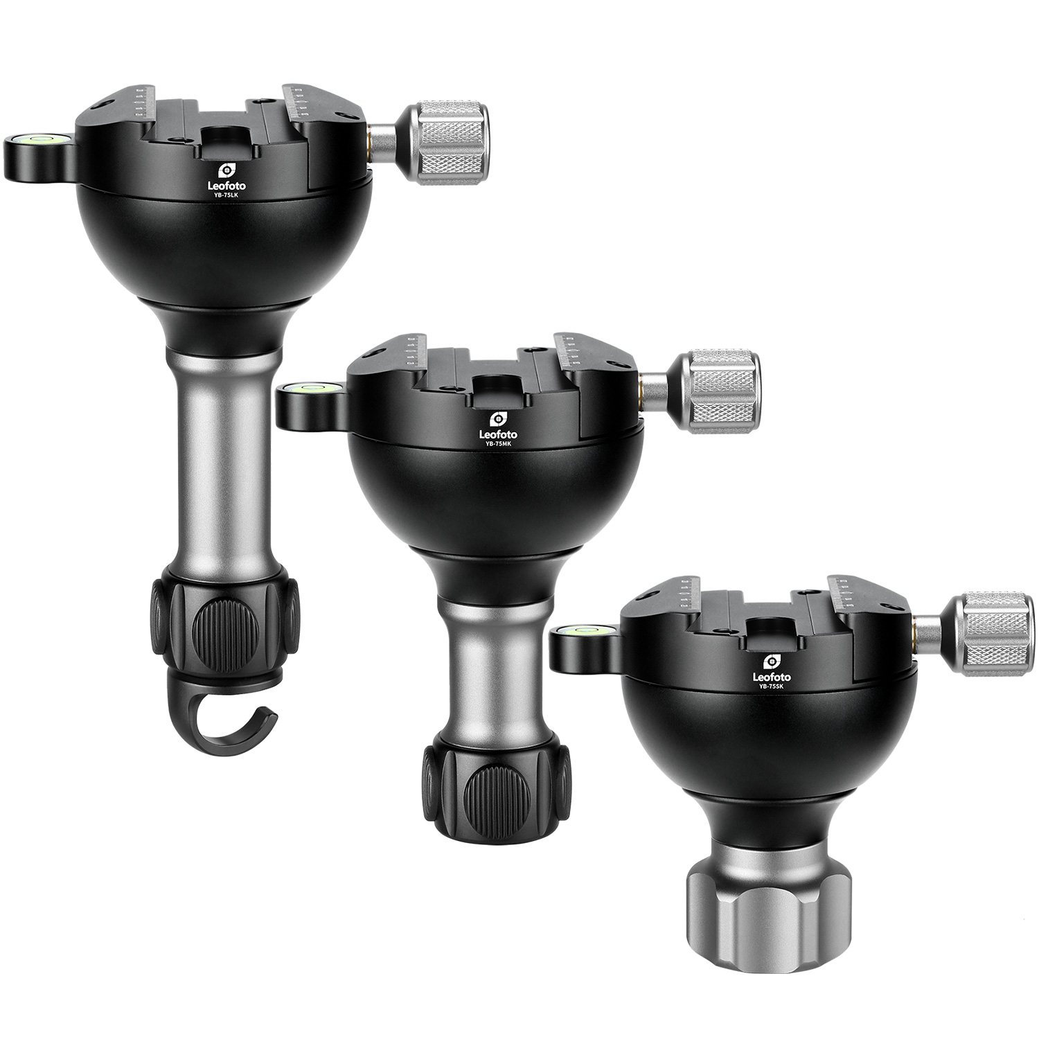 Leofoto YB-75LK / YB-75MK / YB-75SK | Leveling Base with Handle for 75mm Bowl | Arca Clamp